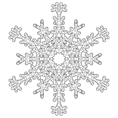 Kolorowanka online: Kolorowanka antystresowy duży płatek śniegu